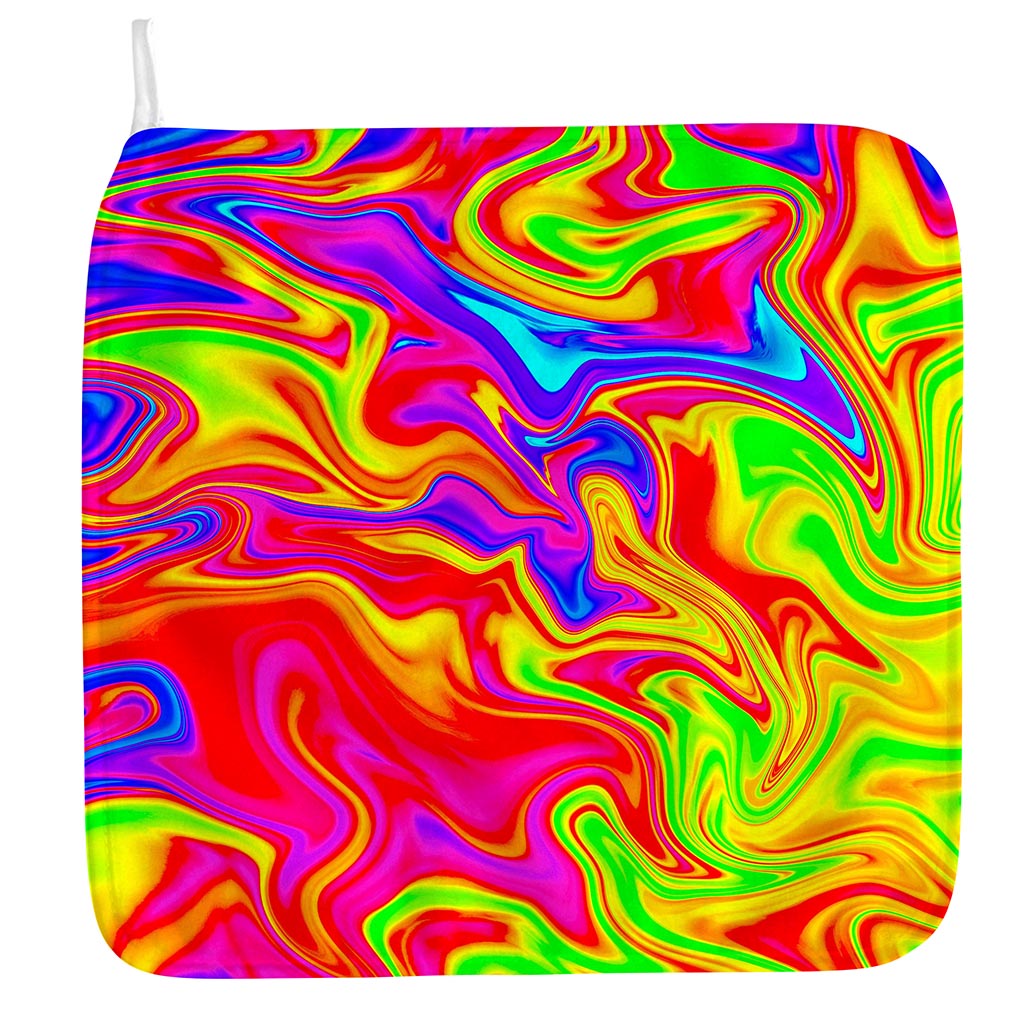 Abstract Colorful Liquid Trippy Print Hand Towel
