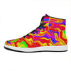 Abstract Colorful Liquid Trippy Print High Top Leather Sneakers