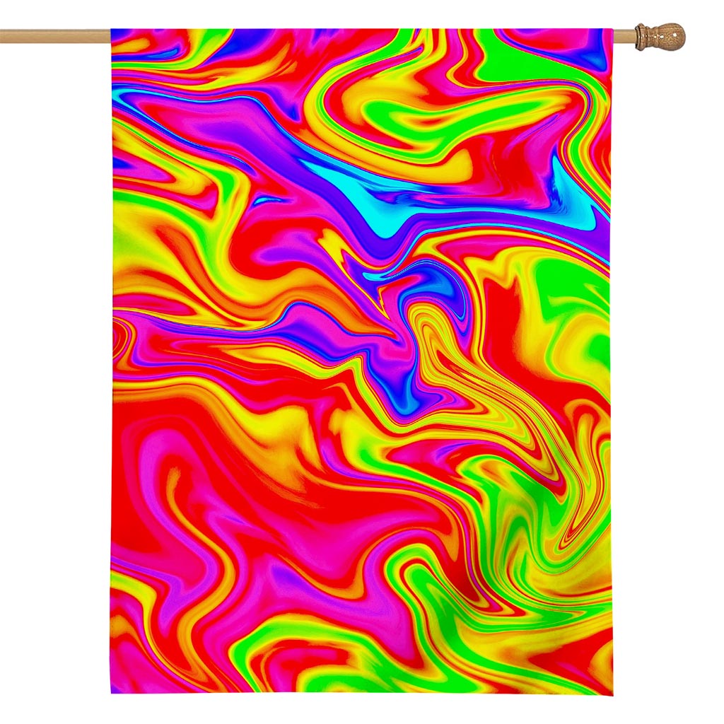 Abstract Colorful Liquid Trippy Print House Flag