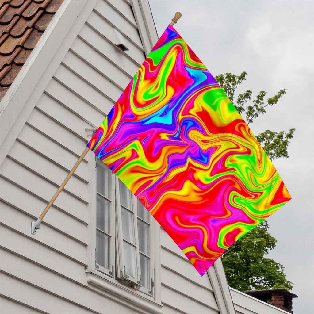 Abstract Colorful Liquid Trippy Print House Flag