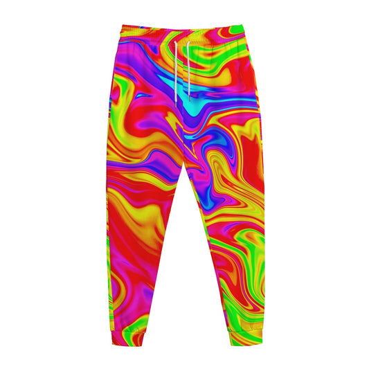 Abstract Colorful Liquid Trippy Print Jogger Pants