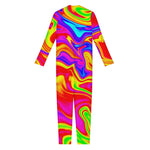 Abstract Colorful Liquid Trippy Print Jumpsuit