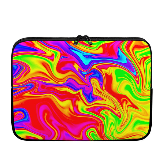Abstract Colorful Liquid Trippy Print Laptop Sleeve