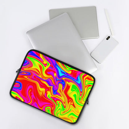 Abstract Colorful Liquid Trippy Print Laptop Sleeve