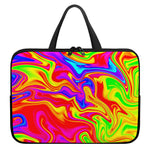 Abstract Colorful Liquid Trippy Print Laptop Sleeve With Handle