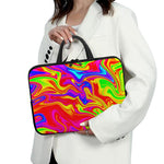 Abstract Colorful Liquid Trippy Print Laptop Sleeve With Handle