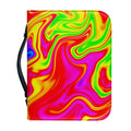 Abstract Colorful Liquid Trippy Print Leather Bible Cover