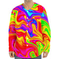 Abstract Colorful Liquid Trippy Print Long Sleeve Baseball Jersey