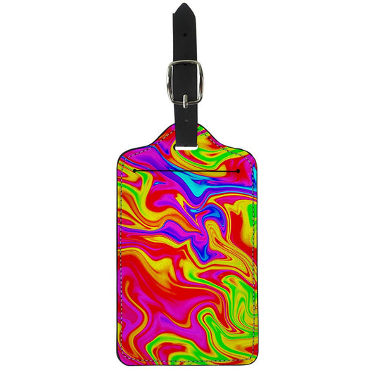 Abstract Colorful Liquid Trippy Print Luggage Tag