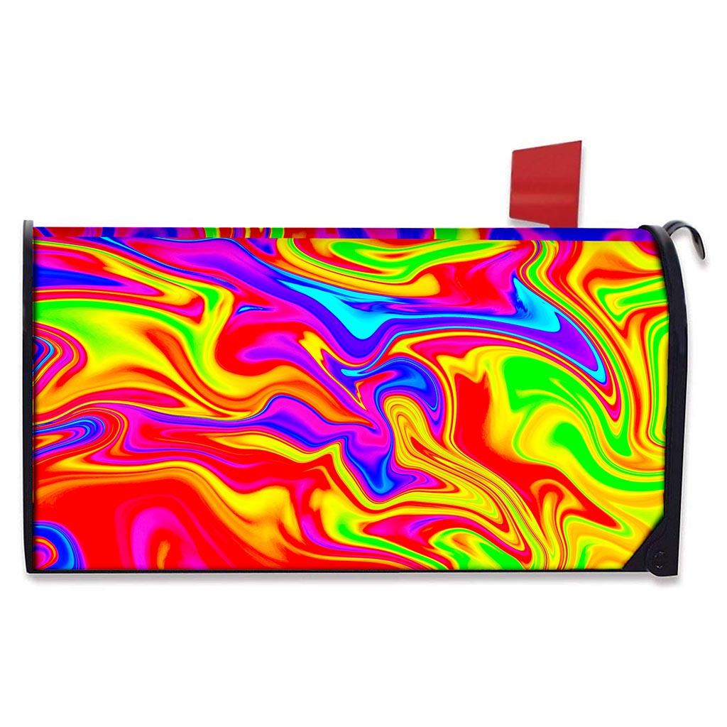 Abstract Colorful Liquid Trippy Print Mailbox Cover
