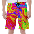 Abstract Colorful Liquid Trippy Print Men's Beach Shorts