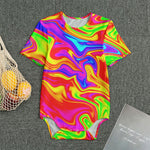 Abstract Colorful Liquid Trippy Print Men's Bodysuit