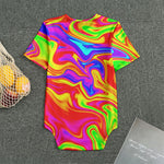 Abstract Colorful Liquid Trippy Print Men's Bodysuit
