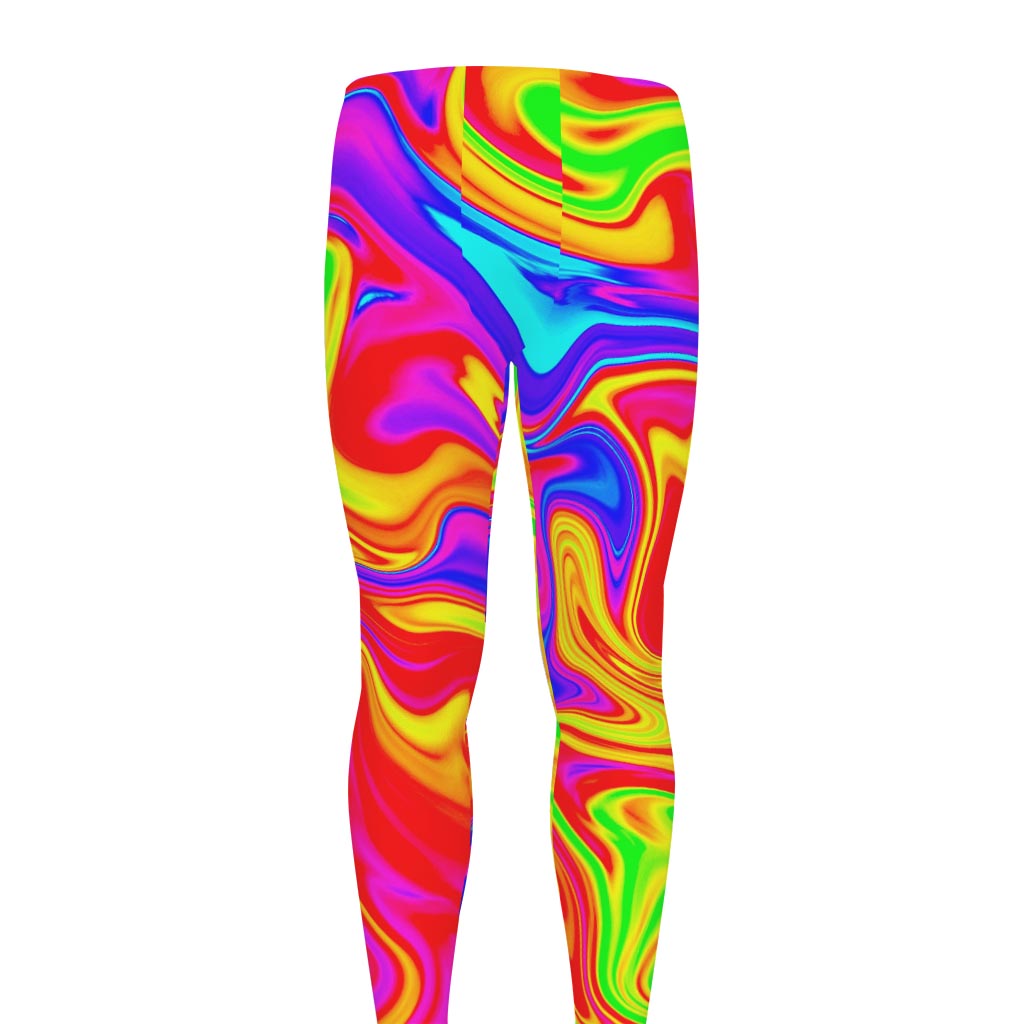 Abstract Colorful Liquid Trippy Print Men's leggings