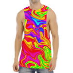 Abstract Colorful Liquid Trippy Print Men's Muscle Tank Top