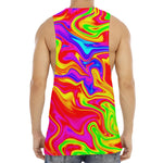 Abstract Colorful Liquid Trippy Print Men's Muscle Tank Top