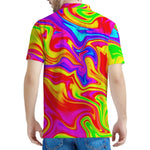 Abstract Colorful Liquid Trippy Print Men's Polo Shirt