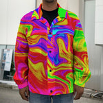 Abstract Colorful Liquid Trippy Print Men's Shirt Jacket