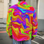 Abstract Colorful Liquid Trippy Print Men's Shirt Jacket