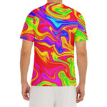 Abstract Colorful Liquid Trippy Print Men's Short Sleeve Rash Guard