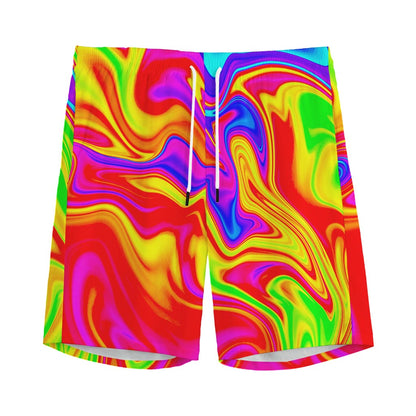 Abstract Colorful Liquid Trippy Print Men's Sports Shorts