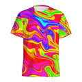 Abstract Colorful Liquid Trippy Print Men's Athletic T-Shirt