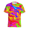 Abstract Colorful Liquid Trippy Print Men's Sports T-Shirt