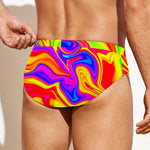 Abstract Colorful Liquid Trippy Print Men's Swim Briefs