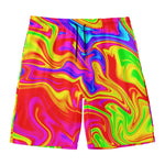Abstract Colorful Liquid Trippy Print Men's Swim Trunks