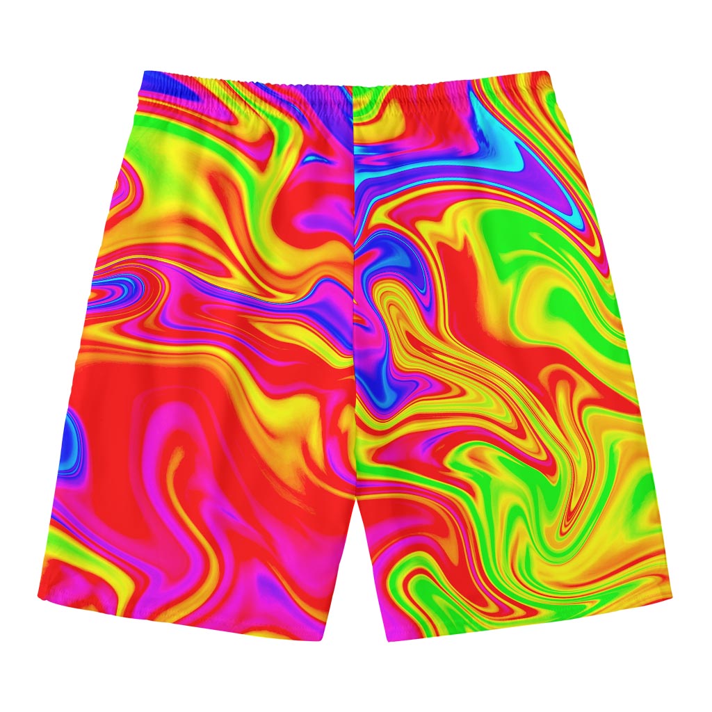 Abstract Colorful Liquid Trippy Print Men's Swim Trunks