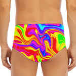 Abstract Colorful Liquid Trippy Print Men's Triangle Swim Briefs