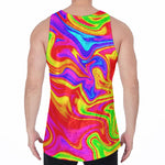 Abstract Colorful Liquid Trippy Print Men's Velvet Tank Top