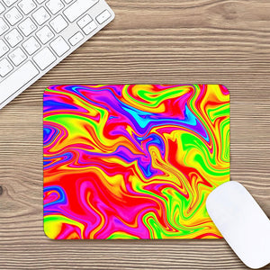 Abstract Colorful Liquid Trippy Print Mouse Pad