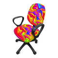 Abstract Colorful Liquid Trippy Print Office Chair Cover