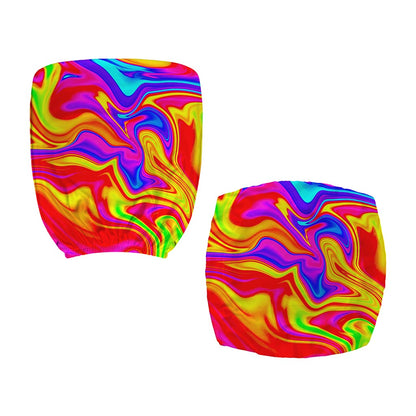 Abstract Colorful Liquid Trippy Print Office Chair Cover