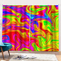 Abstract Colorful Liquid Trippy Print Pencil Pleat Curtains
