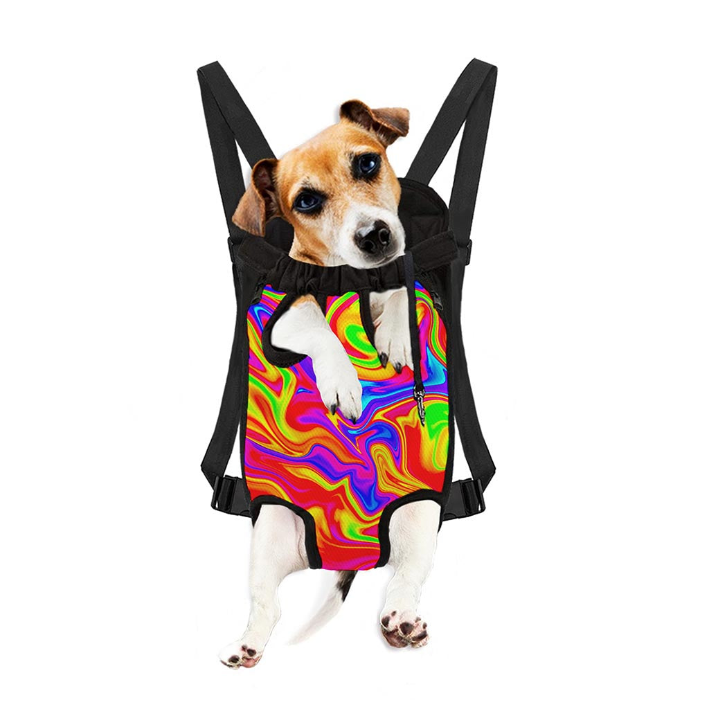 Abstract Colorful Liquid Trippy Print Pet Carrier Backpack