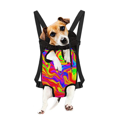 Abstract Colorful Liquid Trippy Print Pet Carrier Backpack