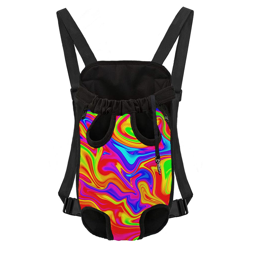 Abstract Colorful Liquid Trippy Print Pet Carrier Backpack
