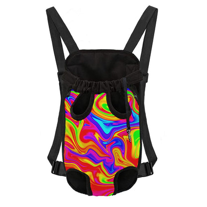 Abstract Colorful Liquid Trippy Print Pet Carrier Backpack