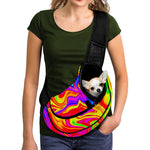 Abstract Colorful Liquid Trippy Print Pet Sling Carrier