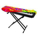 Abstract Colorful Liquid Trippy Print Piano Keyboard Cover