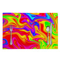 Abstract Colorful Liquid Trippy Print Placemat