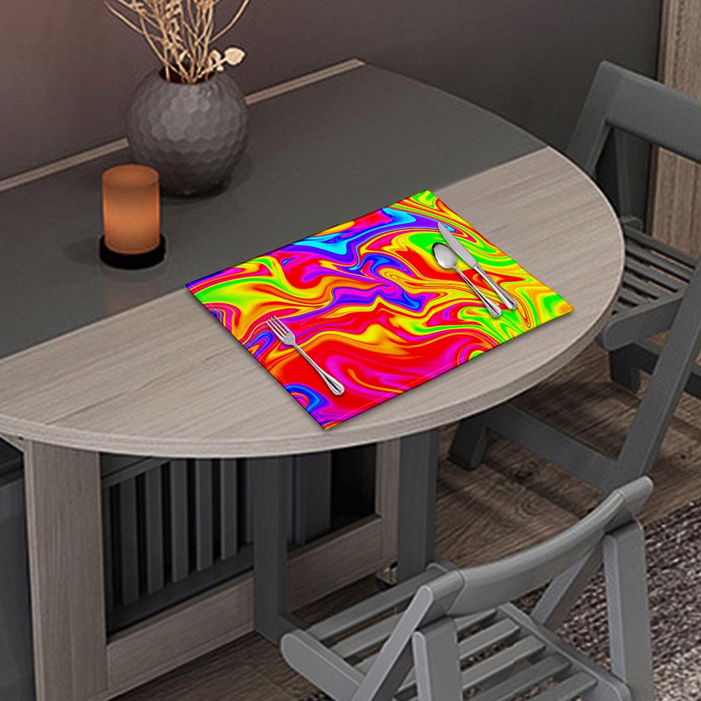 Abstract Colorful Liquid Trippy Print Placemat