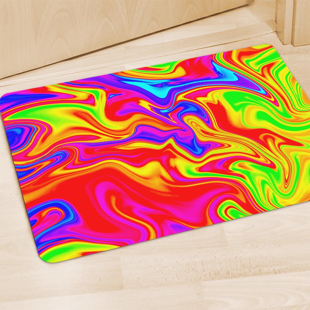 Abstract Colorful Liquid Trippy Print Polyester Doormat