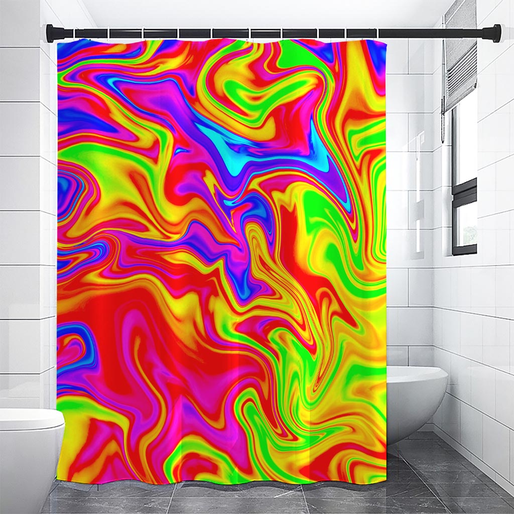 Abstract Colorful Liquid Trippy Print Premium Shower Curtain