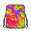 Abstract Colorful Liquid Trippy Print Rectangular Crossbody Bag