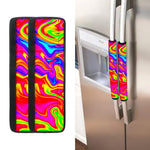 Abstract Colorful Liquid Trippy Print Refrigerator Handle Covers