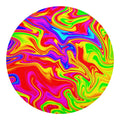Abstract Colorful Liquid Trippy Print Round Blanket