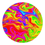 Abstract Colorful Liquid Trippy Print Round Blanket